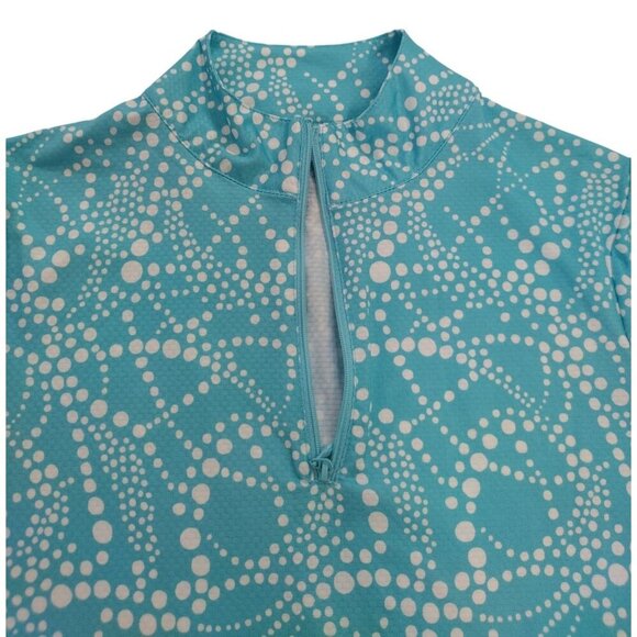 Gotta Womens XS Turquoise & White Rash Guard Swim Top With Zip Neck Design. - Picture 4 of 8